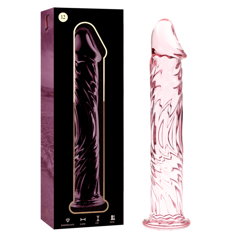 SERIE NEBULA DE IBIZA - MODELO 12 DILDO CRISTAL BOROSILICATO TRANSPARENTE 17 CM -O- 3,5 CM