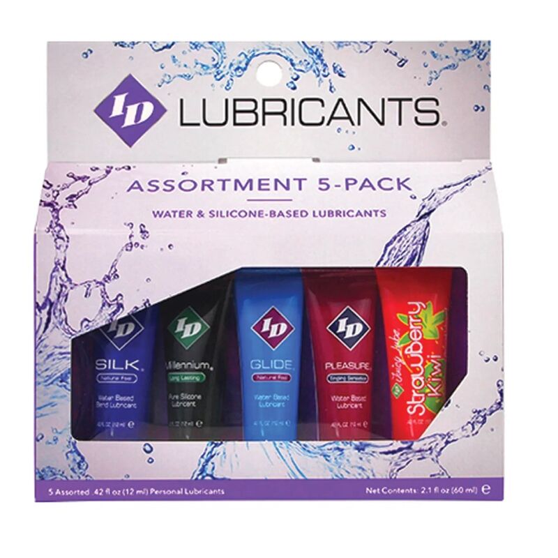 ID JUICY LUBE - LOT DE 5 TUBE DE LUBRIFIANTS ASSORTIS 12 ML