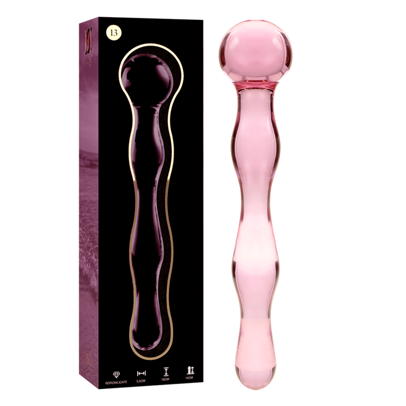 SÉRIE NEBULA PAR IBIZA - MODÈLE 13 GODE EN VERRE BOROSILICATE TRANSPARENT 18 CM -O- 3,5 CM