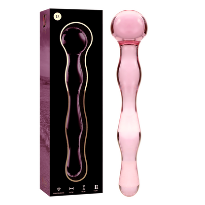 SÉRIE NEBULA PAR IBIZA - MODÈLE 13 GODE EN VERRE BOROSILICATE TRANSPARENT 18 CM -O- 3,5 CM