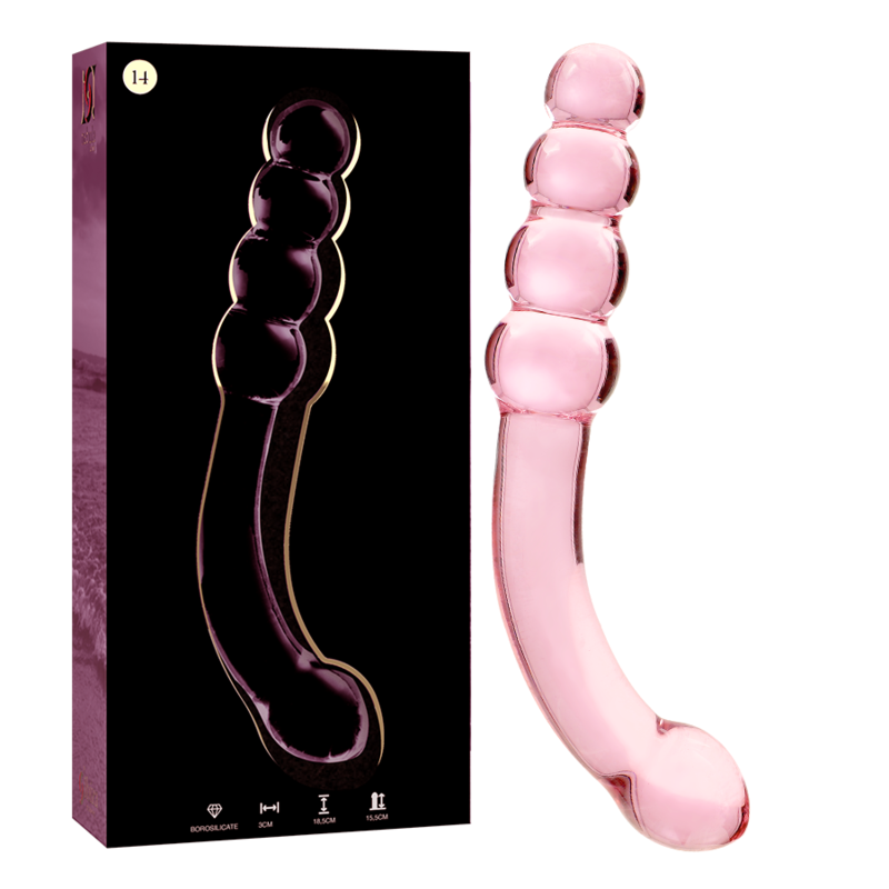 NEBULA SERIES BY IBIZA - MODEL 14 DILDO BOROSILICATE GLASS CLEAR 18.5 CM -O- 3 CM