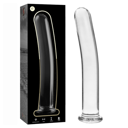 SERIE NEBULA DE IBIZA - MODELO 17 DILDO CRISTAL BOROSILICATO TRANSPARENTE 18,5 CM -O- 3 CM