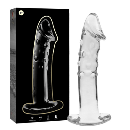 SÉRIE NEBULA PAR IBIZA - MODÈLE 19 GODE EN VERRE BOROSILICATE TRANSPARENT 18,5 CM -O- 4 CM