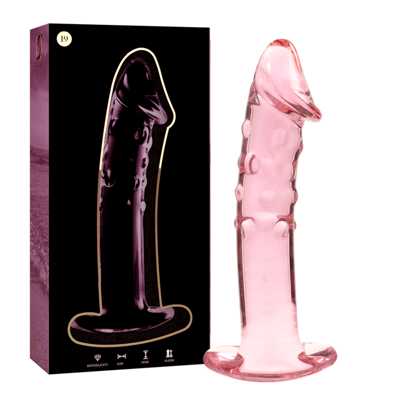 SÉRIE NEBULA PAR IBIZA - MODÈLE 19 GODE EN VERRE BOROSILICATE TRANSPARENT 18,5 CM -O- 4 CM