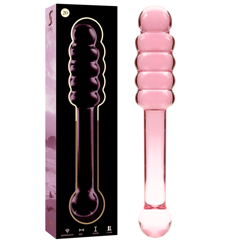 NEBULA SERIES BY IBIZA - MODEL 20 DILDO BOROSILICATE GLASS CLEAR 20.5 CM -O- 3 CM