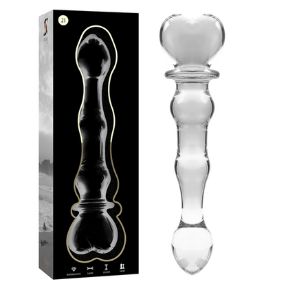 NEBULA SERIES BY IBIZA - MODEL 21 DILDO BOROSILICATE GLASS CLEAR 20.5 CM -O- 3.5 CM