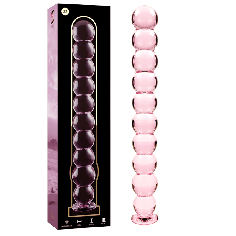 SERIE NEBULA DE IBIZA - MODELO 22 DILDO CRISTAL BOROSILICATO TRANSPARENTE 21,5 CM -O- 2,5 CM