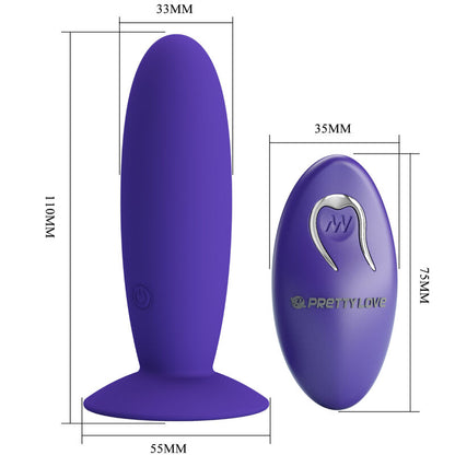 PRETTY LOVE - YOUTH PLUG ANAL VIBRATOR REMOTE CONTROL VIOLET