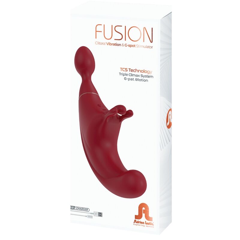 ADRIEN LASTIC - ESTIMULADOR TRIPLE DE CLÍTORIS Y PUNTO G FUSION ROJO