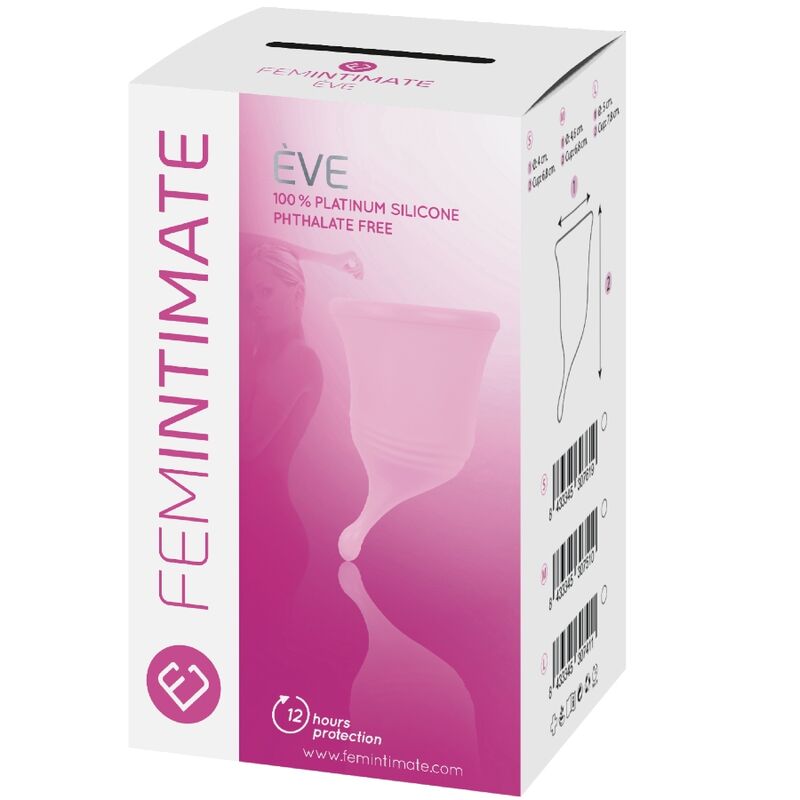 FEMINTIMATE - NUEVA COPA MENSTRUAL DE SILICONA EVE - TALLA S