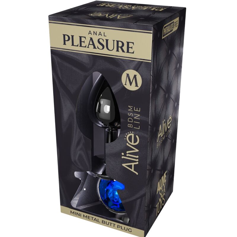 ALIVE - PLUG ANAL PLACER MINI METAL AZUL TALLA M