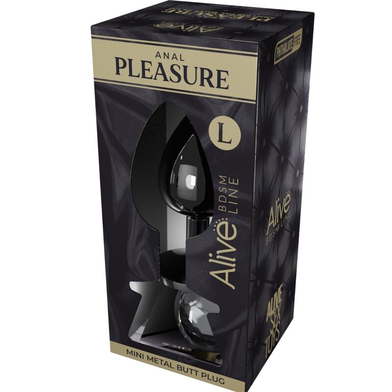 ALIVE - ANAL PLEASURE MINI PLUG METAL BLACK SIZE L