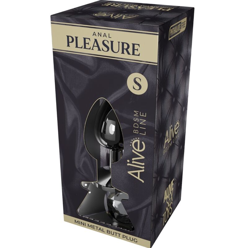 ALIVE - MINI PLUG PLAISIR ANAL METAL NOIR TAILLE S