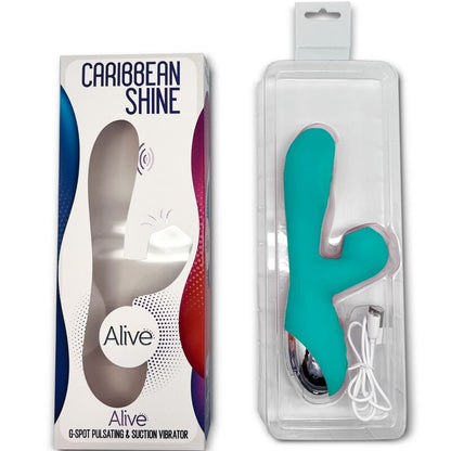 ALIVE - VIBRADOR Y SUCCIONADOR CARIBBEAN SHINE AZUL