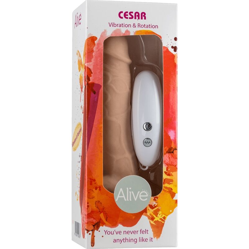 ALIVE - CESAR VIBRADOR Y ROTADOR DE PENE REALISTA 17,5 CM