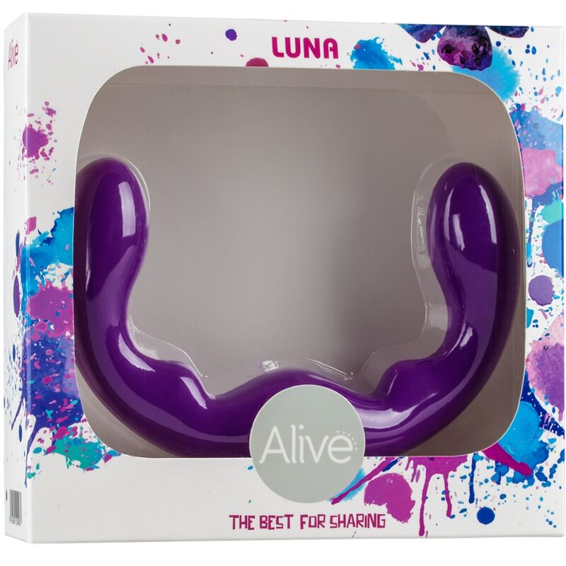 ALIVE - LUNA DILDO DOUBLE PÉNÉTRATION VIOLET SILICONE 25 CM