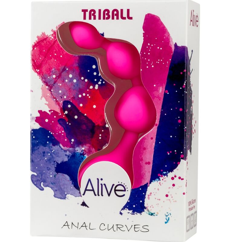 ALIVE - BOLAS ANALES DE SILICONA TRIBALL ROSA 15 CM