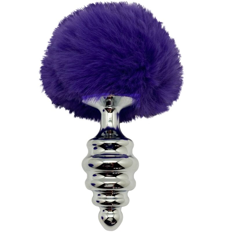 ALIVE - ANAL PLEASURE PLUG SPIRAL METAL FLUFFY DARK VIOLET SIZE L