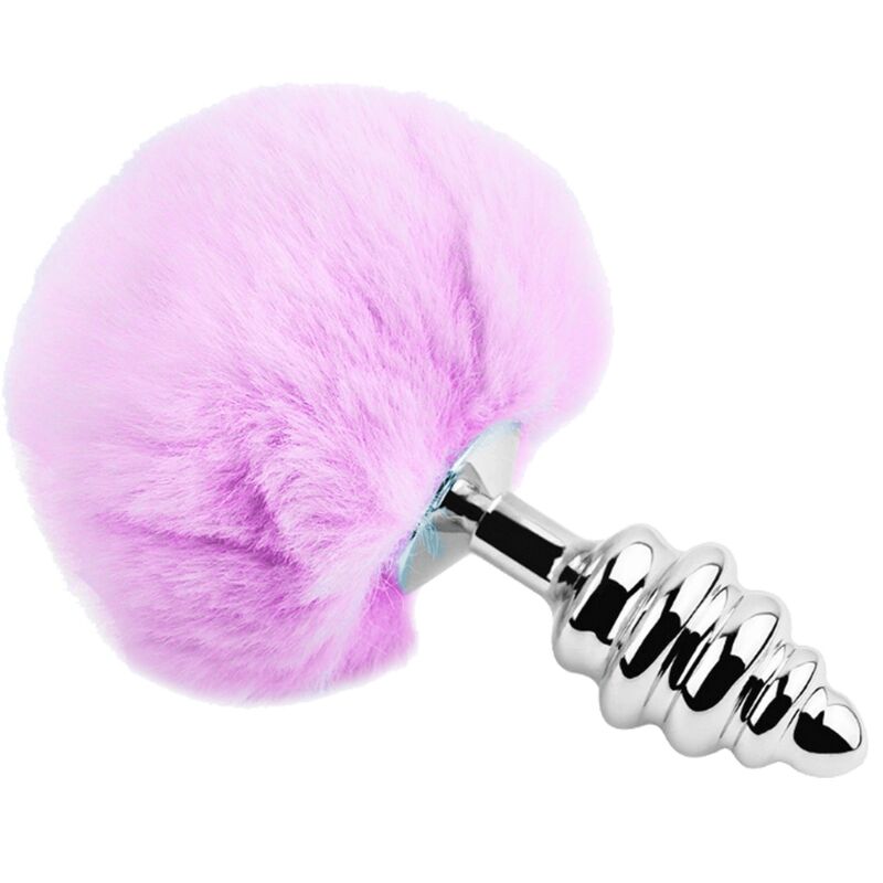 ALIVE - PLUG PLAISIR ANAL SPIRALE METAL FLUFFY VIOLET TAILLE S