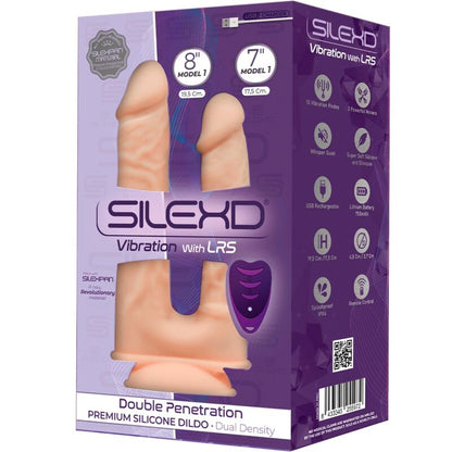 SILEXD - MODELO 1 VIBRADOR DOBLE PENETRACIÓN PENE REALISTA PREMIUM SILEXPAN SILICONA CONTROL REMOTO 17.5 / 19.5 CM