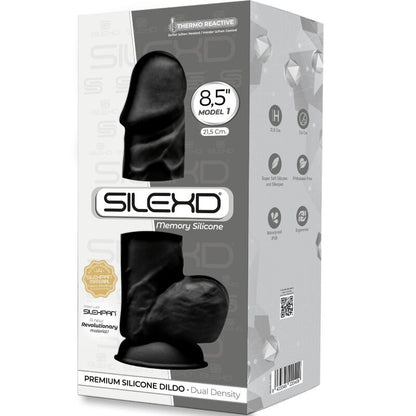 SILEXD - MODÈLE 1 PÉNIS RÉALISTE PREMIUM SILEXPAN SILICONE NOIR 21,5 CM