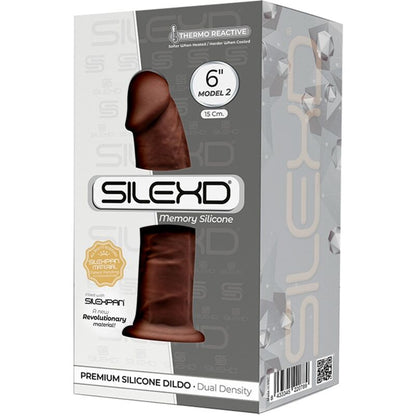 SILEXD - MODELO 2 PENE REALISTA PREMIUM SILEXPAN SILICONA MARRÓN 15 CM