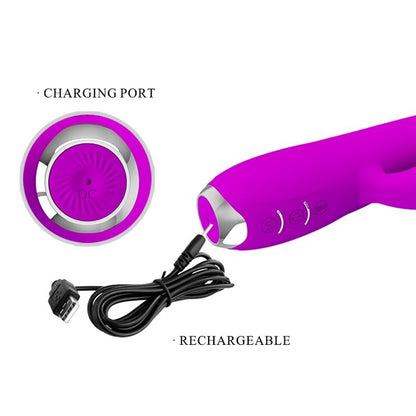 PRETTY LOVE - GLORIA RECHARGEABLE RABBIT VIBRATOR-WATERPROOF PURPLE