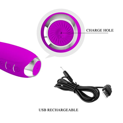 PRETTY LOVE - HECTOR VIBRATEUR ÉLECTROCHOC RECHARGEABLE ETANCHE VIOLET