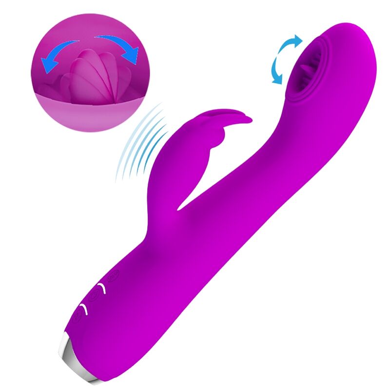 PRETTY LOVE - VIBRADOR RECARGABLE RACHEL CON SUCTOR MORADO