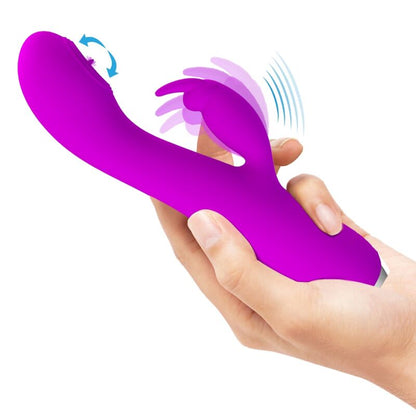 PRETTY LOVE - VIBRADOR RECARGABLE RACHEL CON SUCTOR MORADO