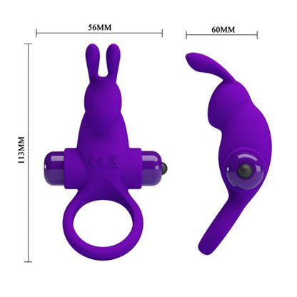 PRETTY LOVE - ANILLO VIBRADOR I RABBIT PARA PENE MORADO