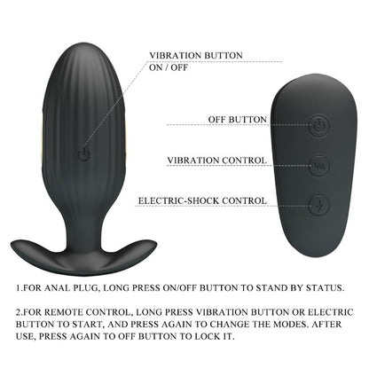 PRETTY LOVE - KELLY PLUG VIBRATEUR ANAL RECHARGEABLE NOIR