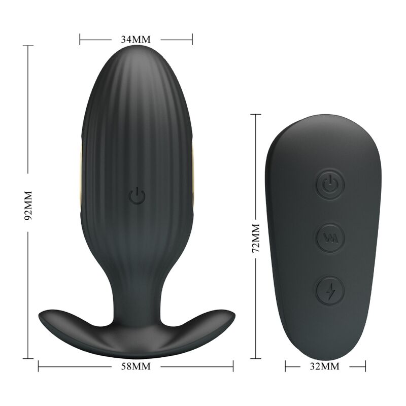 PRETTY LOVE - KELLY PLUG VIBRATEUR ANAL RECHARGEABLE NOIR