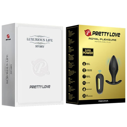 PRETTY LOVE - VIBRATEUR RECHARGEABLE PLUG ANAL REGINA NOIR