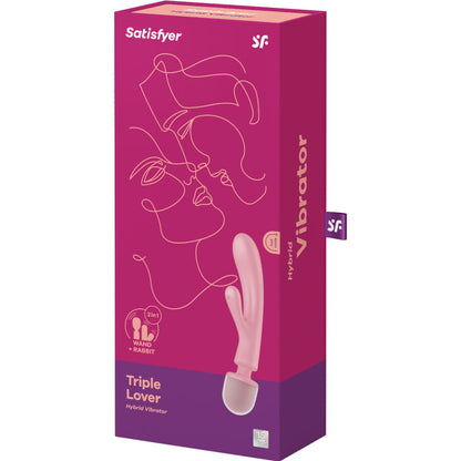 SATISFYER - TRIPLE LOVER RABBIT VIBRATOR MASSAGER PINK