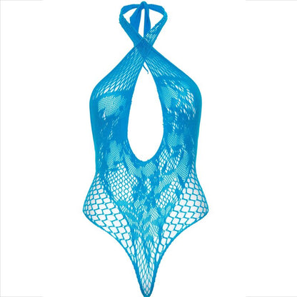 LEG AVENUE - TEDDY HALTER AVEC DENTELLE BLEU