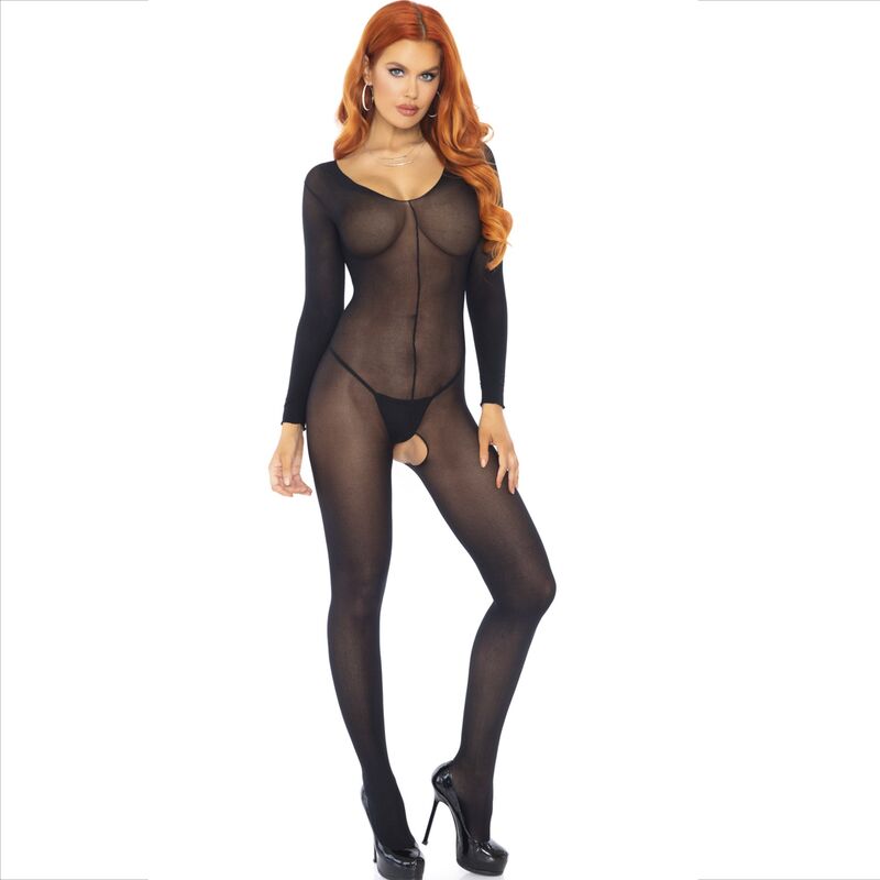 LEG AVENUE - BODYSTOCKING MANCHES LONGUES NOIR