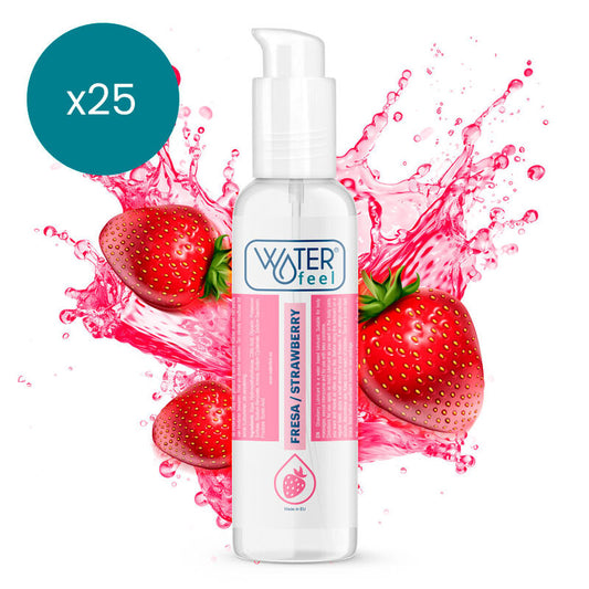 WATERFEEL - LUBRIFIANT À BASE D'EAU À LA FRAISE 175 ML PAQUET DE 25 UNITÉS