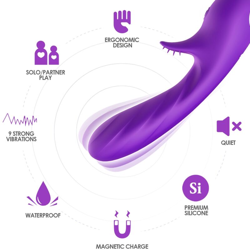 ARMONY - ROMANCE VIBRADOR CON ESTIMULADOR MORADO