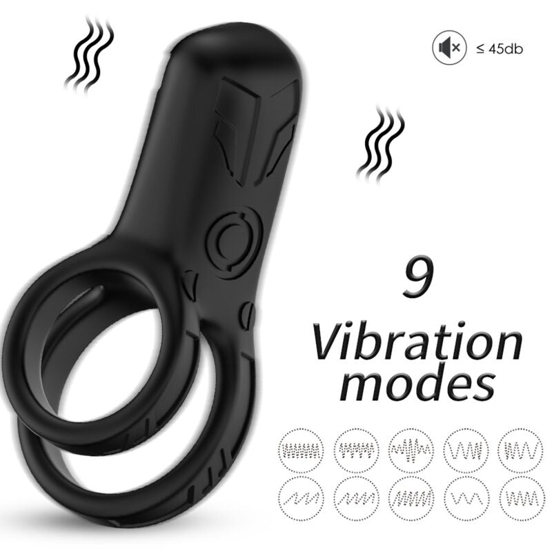 ARMONY - VIBRADOR DOBLE ANILLO NEGRO