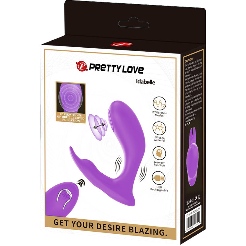 PRETTY LOVE - IDABELLE CONTROL REMOTO VIBRACIÓN Y PULSACIÓN VIOLETA