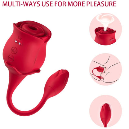 ARMONY - ROSE LÉCHANT VIBRANT DE CLIT &amp; VIBRATEUR 10 MODES ROUGE