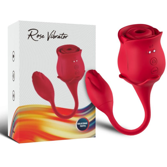 ARMONY - ROSE LÉCHANT VIBRANT DE CLIT &amp; VIBRATEUR 10 MODES ROUGE