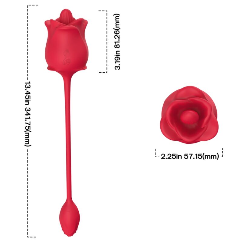 ARMONY - ROSE STIMULATEUR D'ASPIRATION ET VIBRATEUR 2 EN 1 10 MODES AVEC QUEUE ROUGE