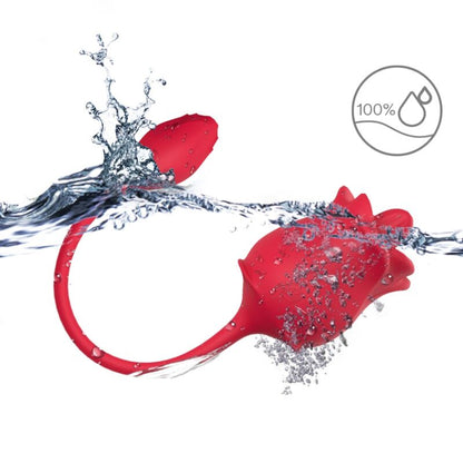 ARMONY - ROSE STIMULATEUR D'ASPIRATION ET VIBRATEUR 2 EN 1 10 MODES AVEC QUEUE ROUGE