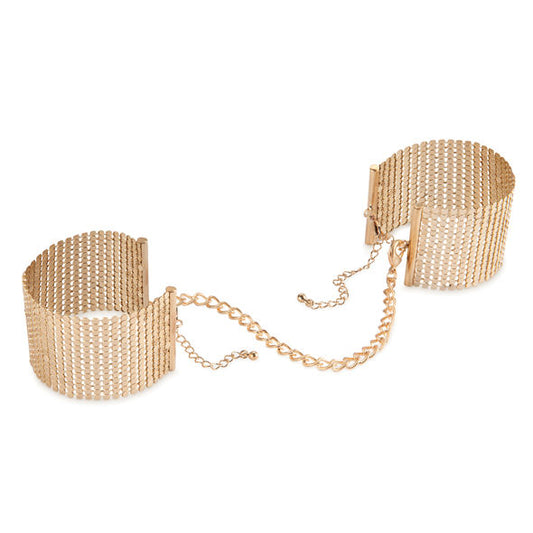 BIJOUX - DÉSIR MÉTALLIQUE GOLDEN METAL MESH HANDCUFFS