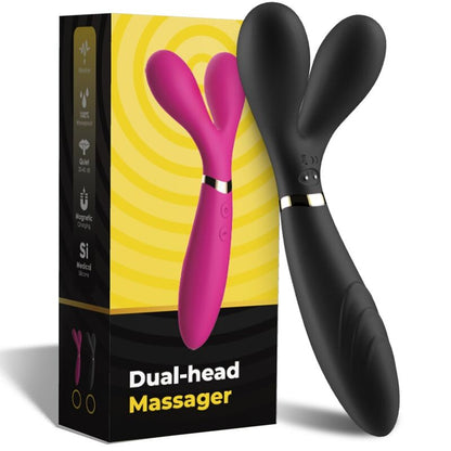 ARMONY - MASSEUR ET VIBRATEUR Y-WAND DOUBLE TÊTE NOIR