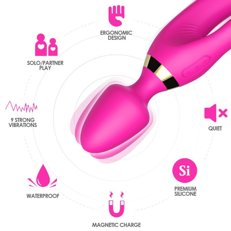 ARMONY - MASSEUR &amp; VIBRATEUR RABBIT FUCHSIA