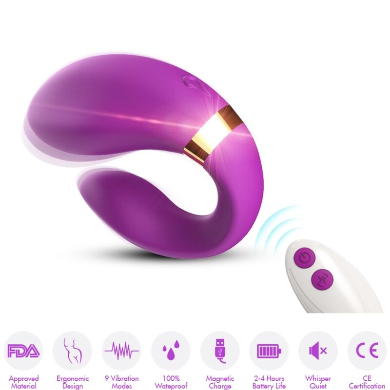 ARMONY - VIBRADOR CRESCENT PARA PAREJAS CONTROL REMOTO MORADO