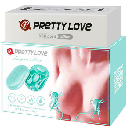 PRETTY LOVE - PINZAS DE ELECTROESTIMULACIÓN AZUL CAJA SORPRESA